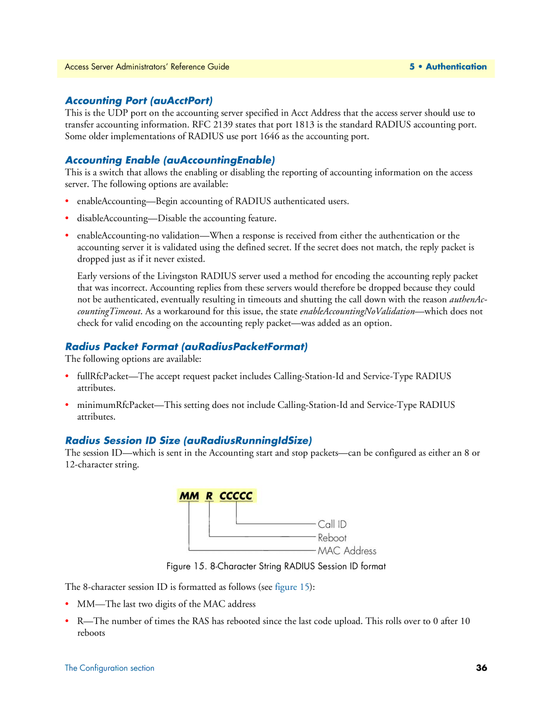 Patton electronic 29XX manual Accounting Port auAcctPort, Accounting Enable auAccountingEnable 