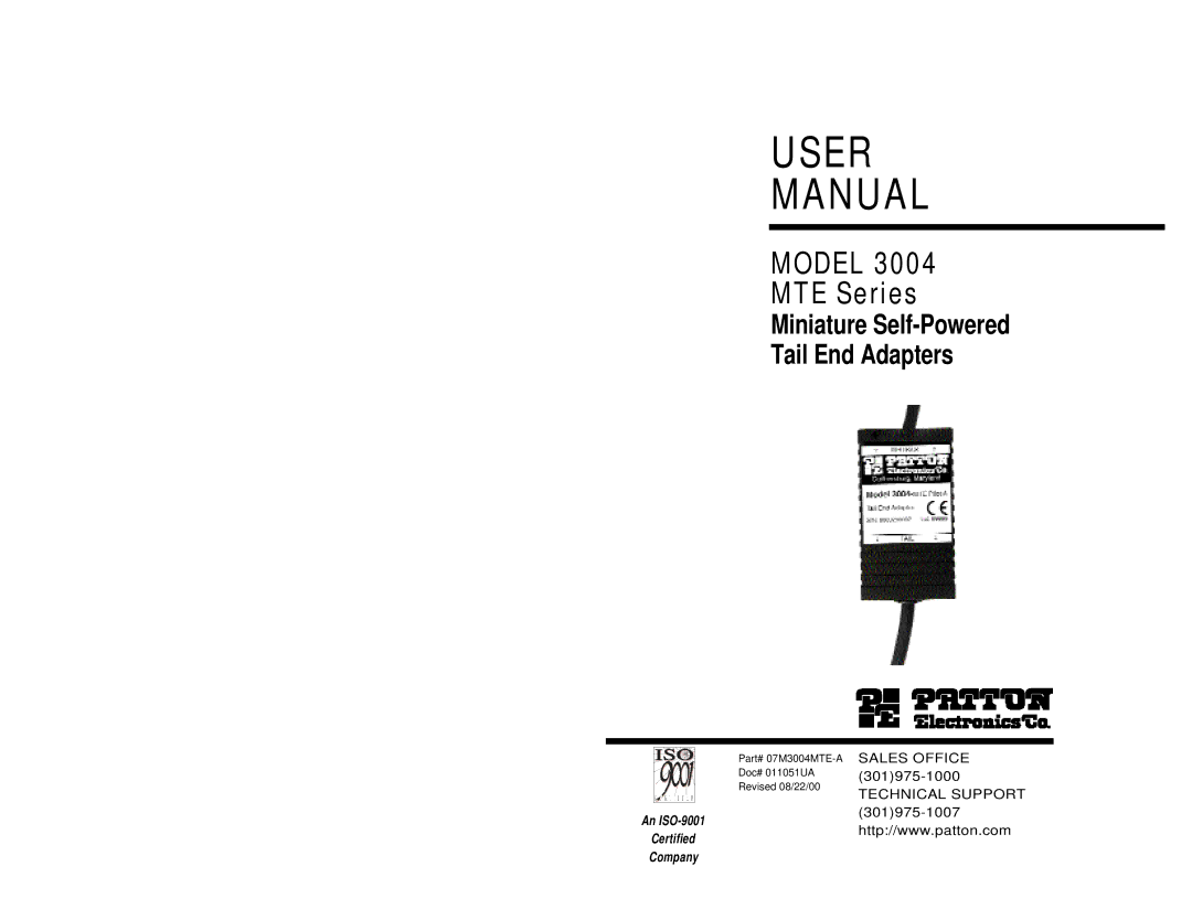 Patton electronic 3004 user manual User Manual 