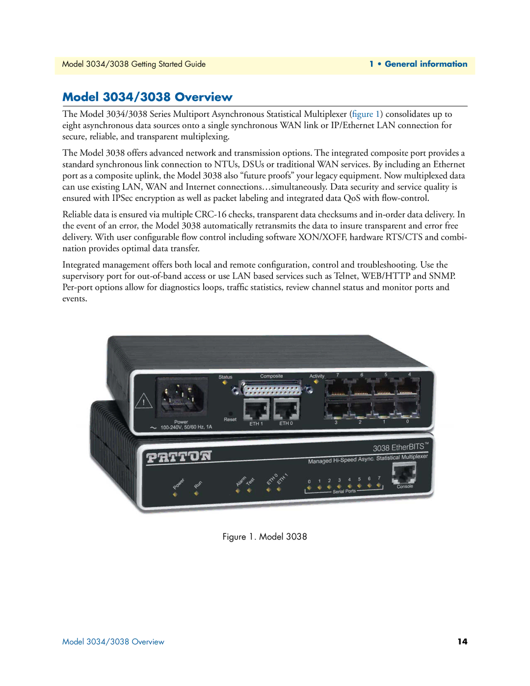 Patton electronic manual Model 3034/3038 Overview 