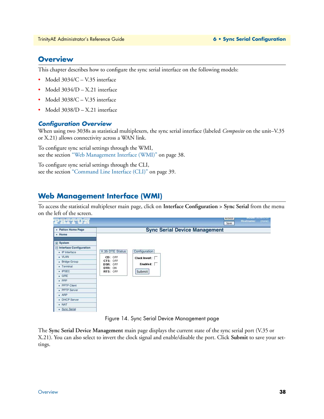 Patton electronic 3034/3038 manual See the section Web Management Interface WMI on 