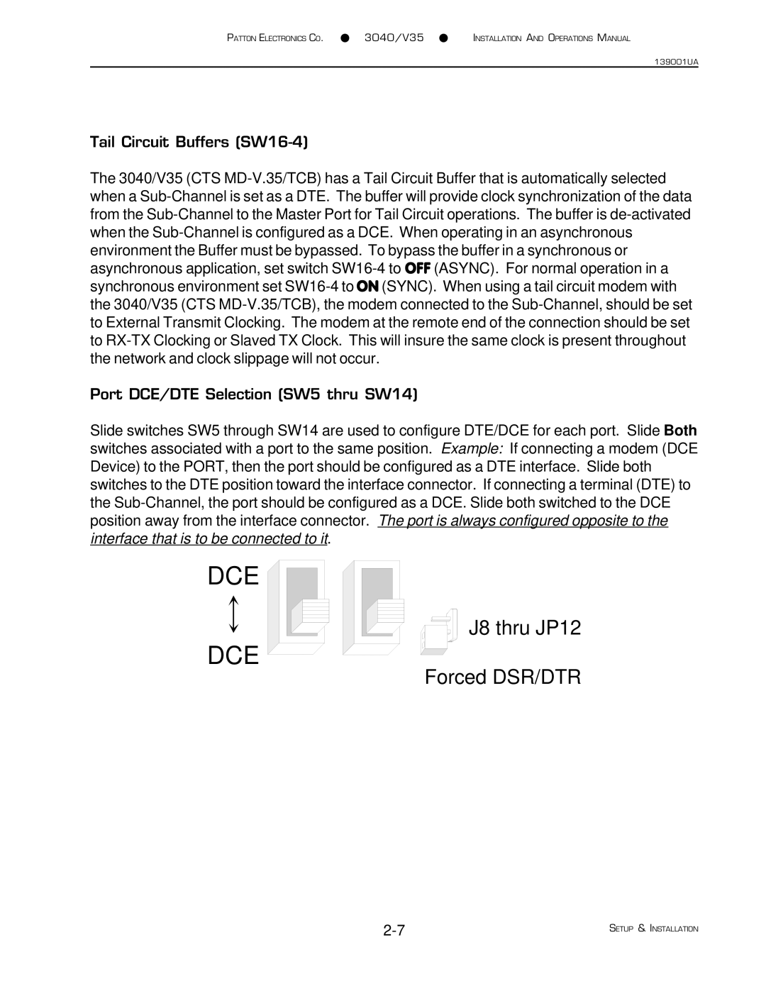 Patton electronic 3040/V35 manual Dce 