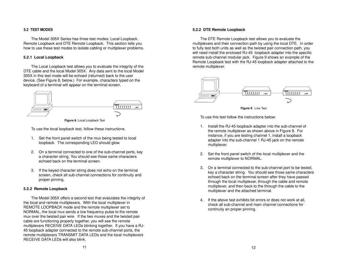 Patton electronic 3058, 3054, 3056 user manual Local Loopback, DTE Remote Loopback 