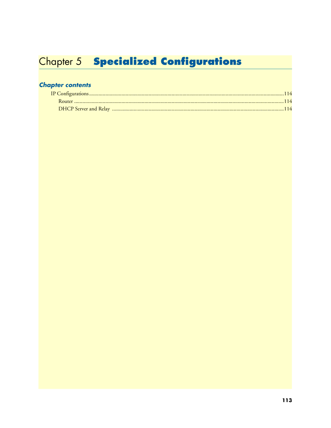 Patton electronic 3086 manual Specialized Configurations, Chapter contents 