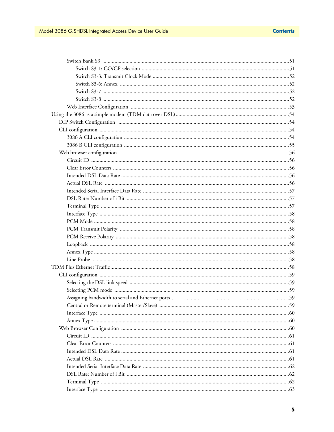 Patton electronic 3086 manual Contents 