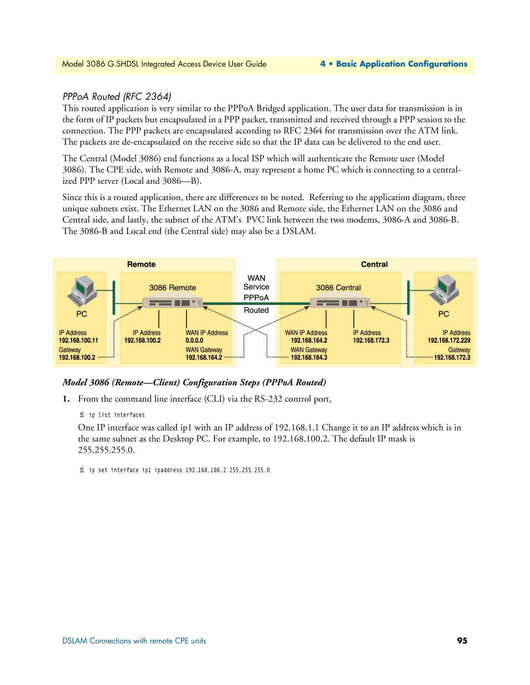 Patton electronic manual PPPoA Routed RFC, Model 3086 Remote-Client Configuration Steps PPPoA Routed 