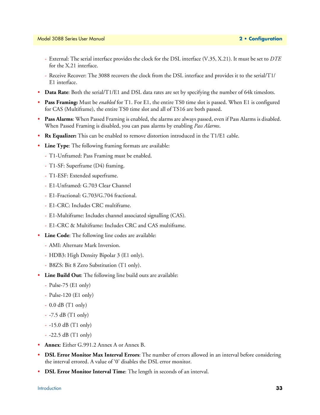 Patton electronic 3088 Series user manual Configuration 