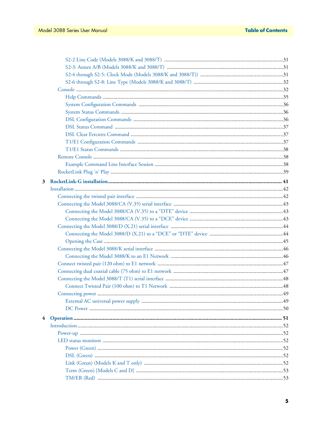 Patton electronic 3088 Series user manual RocketLink-G installation 