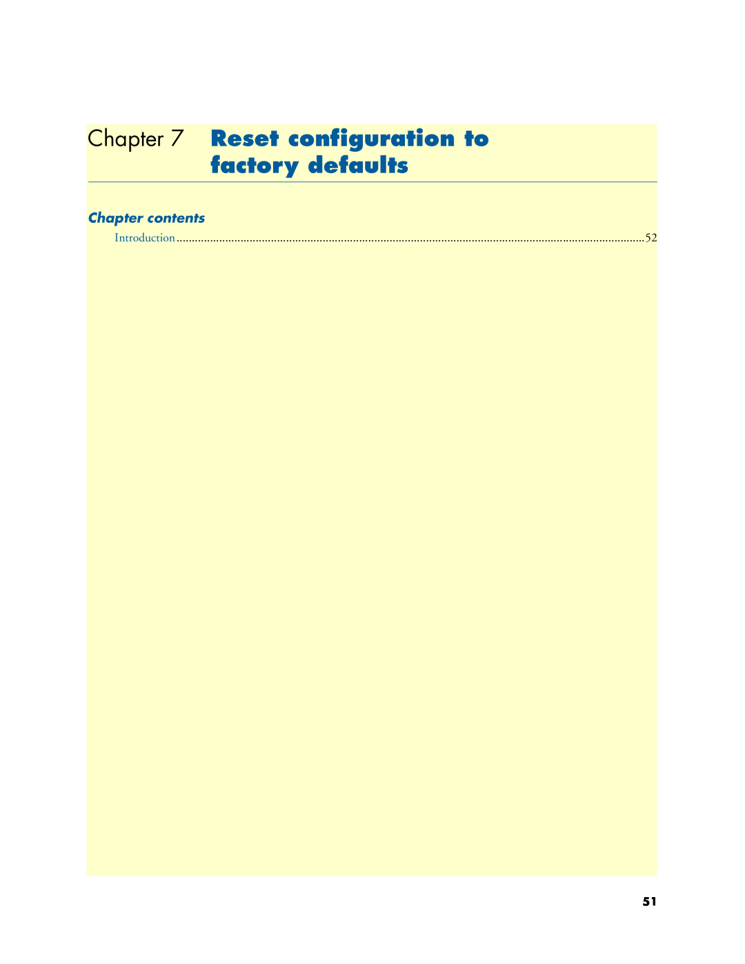 Patton electronic 3088A manual Reset configuration to factory defaults, Chapter contents 