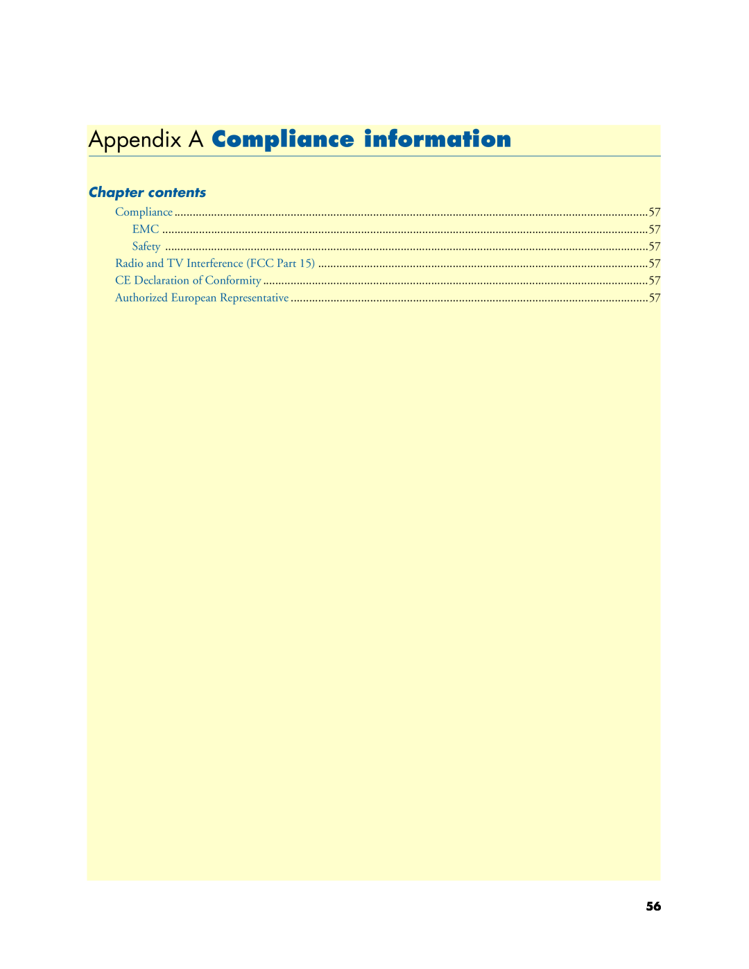 Patton electronic 3088A manual Appendix A Compliance information, Chapter contents 