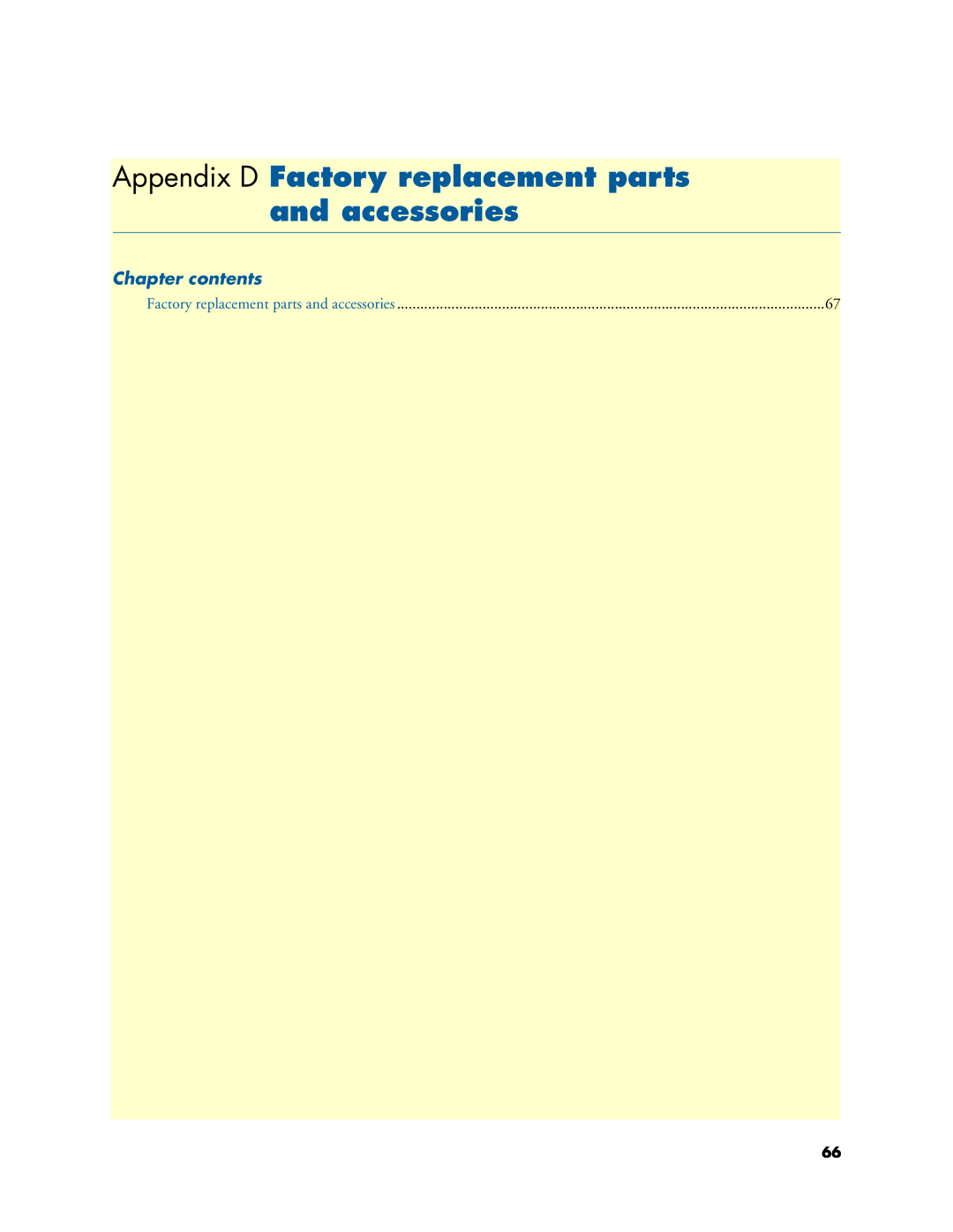 Patton electronic 3088A manual Appendix D Factory replacement parts and accessories, Chapter contents 