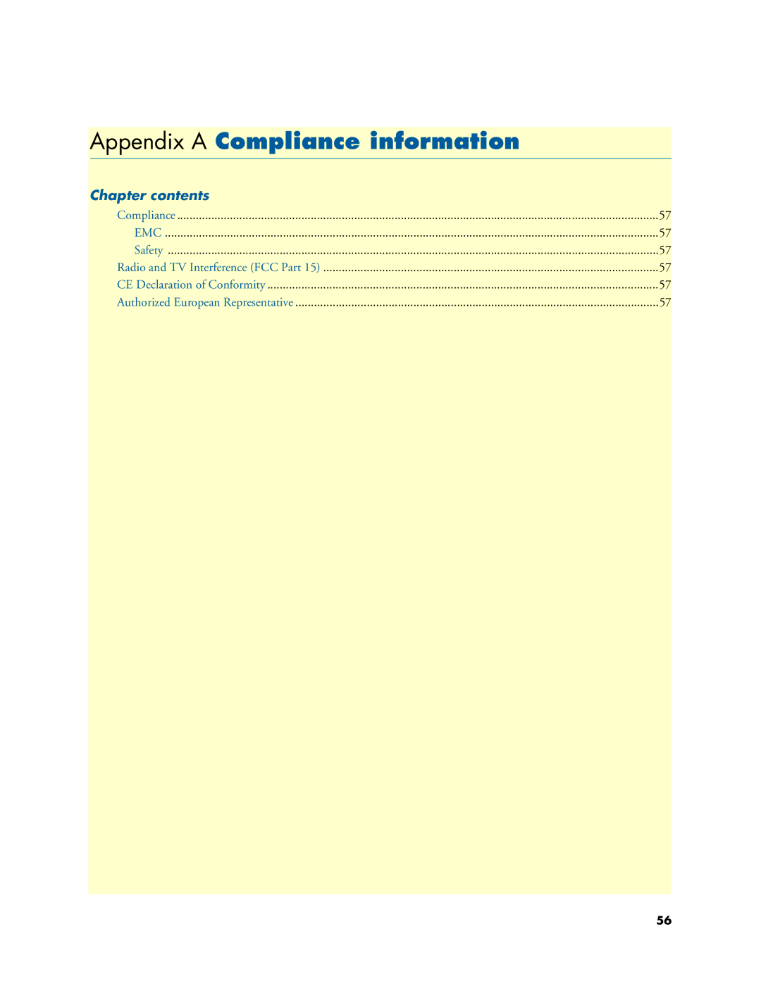 Patton electronic 3088A manual Appendix a Compliance information, Chapter contents 