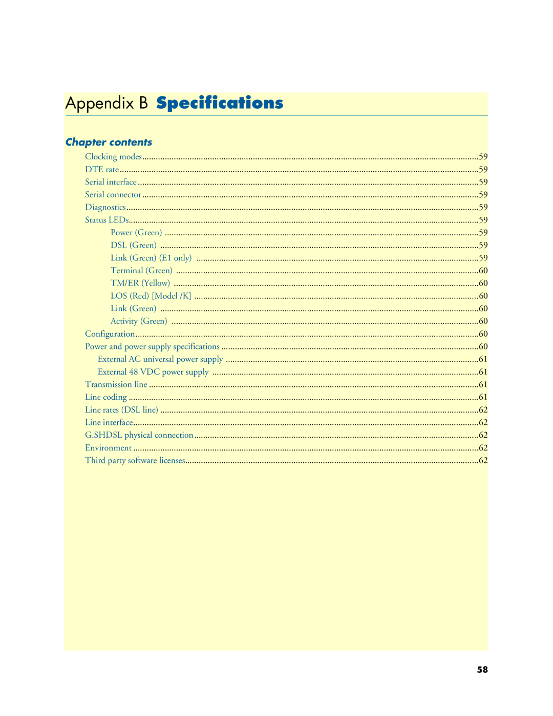 Patton electronic 3088A manual Appendix B Specifications 