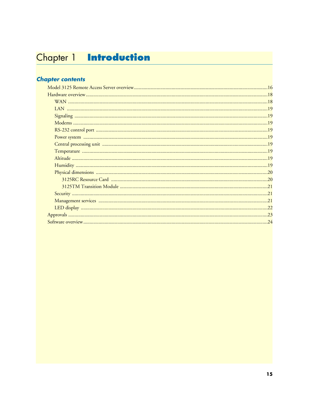 Patton electronic 3125 manual Introduction, Chapter contents 