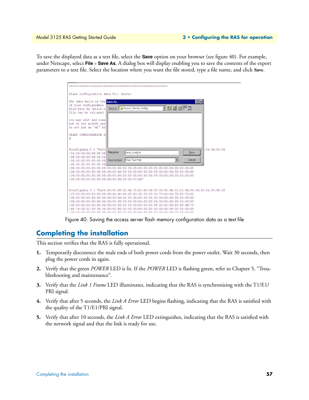 Patton electronic 3125 manual Completing the installation 