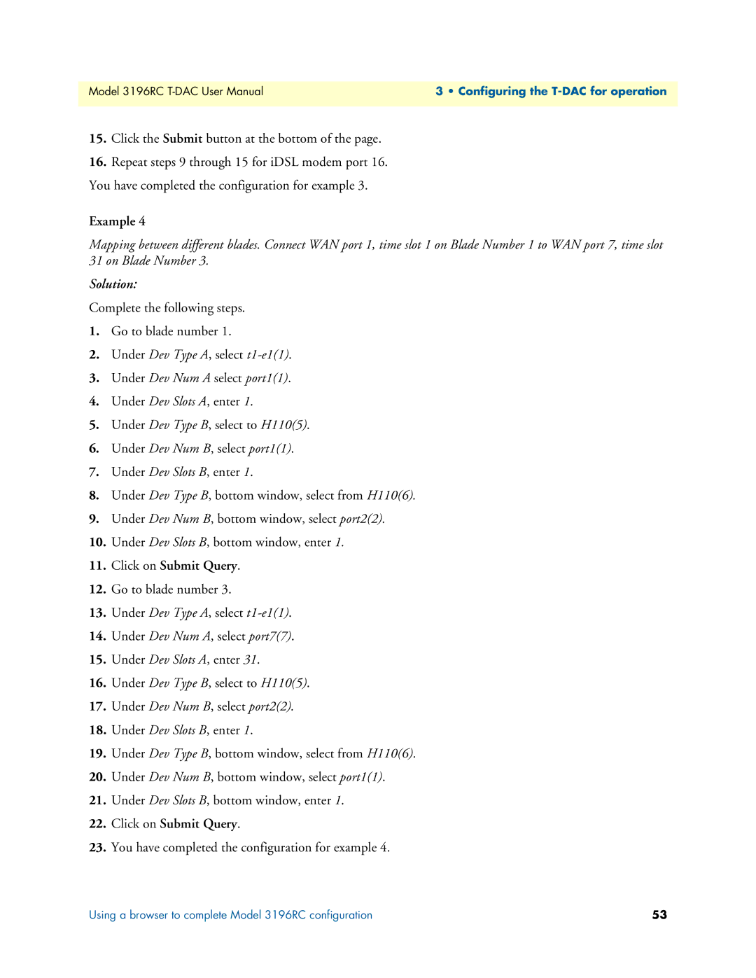 Patton electronic 3196RC user manual Click on Submit Query 