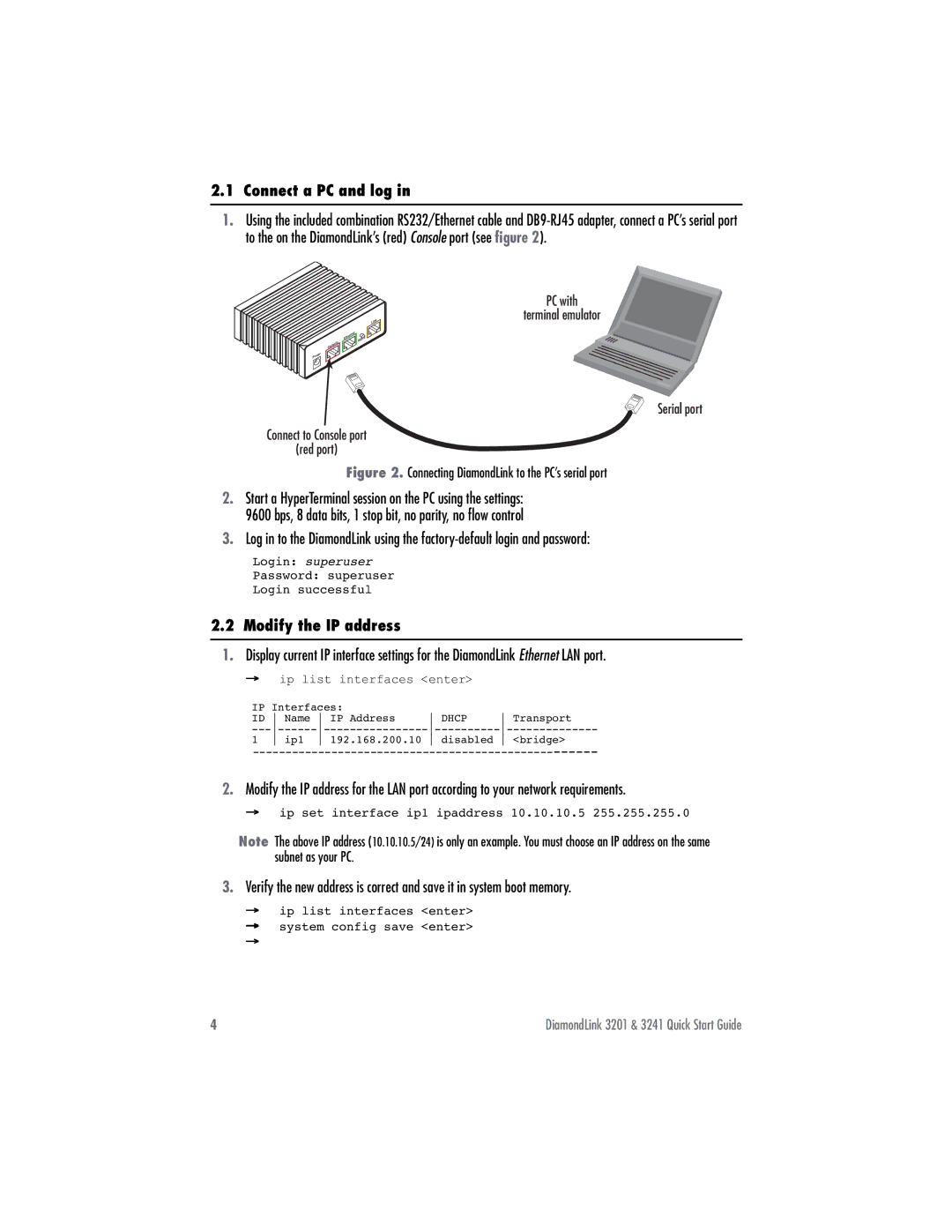 Patton electronic 3201 quick start Connect a PC and log, Modify the IP address 