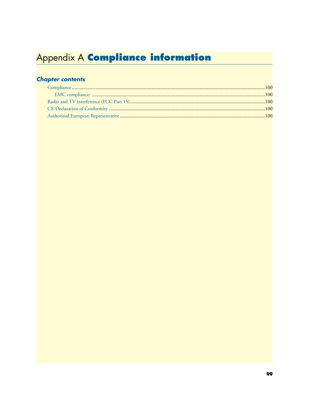 Patton electronic 3202 manual Appendix A Compliance information, Chapter contents 
