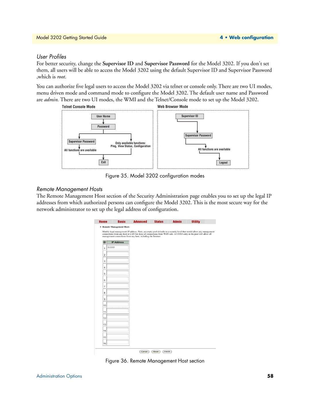 Patton electronic 3202 manual User Proﬁles, Remote Management Hosts 