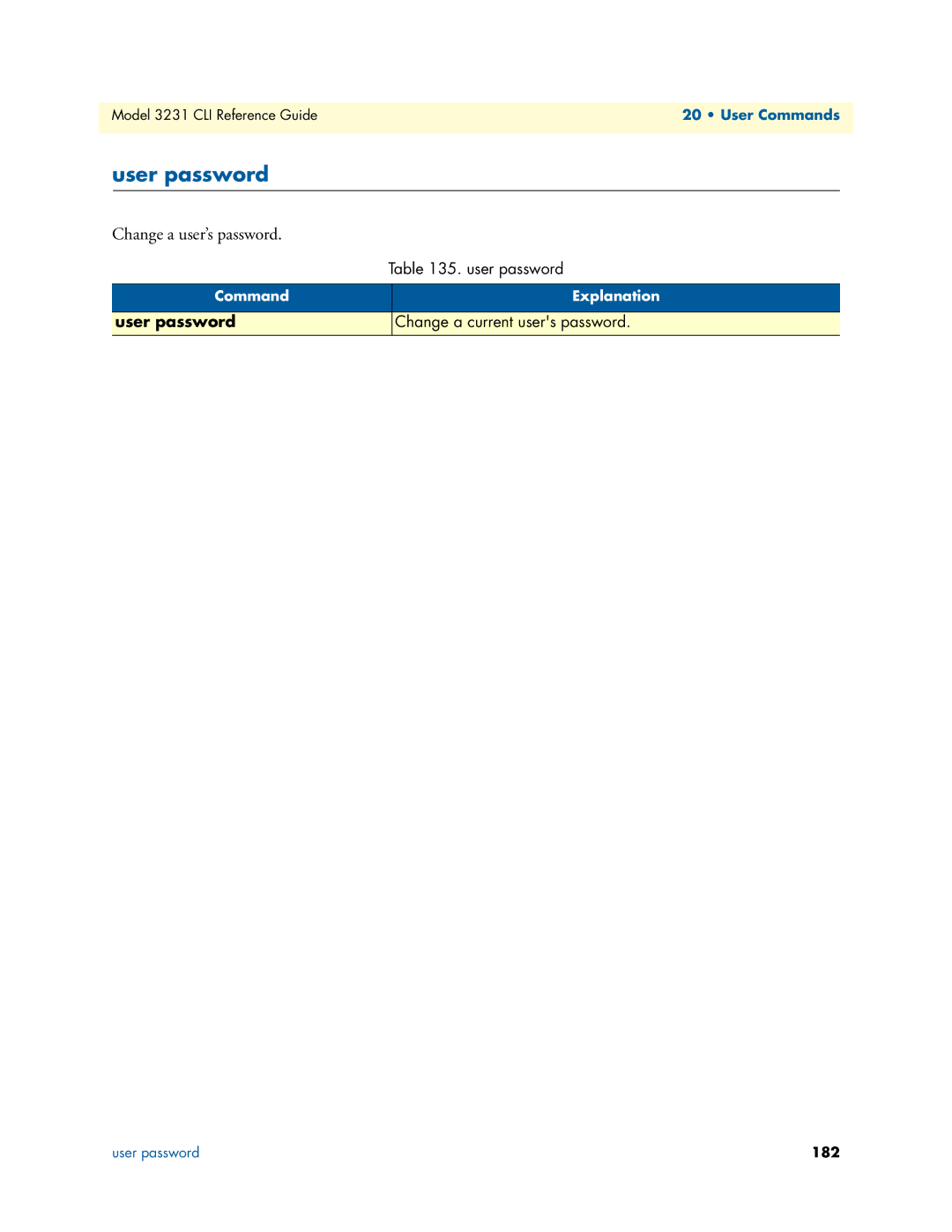 Patton electronic 3231 manual User password, Change a user’s password 