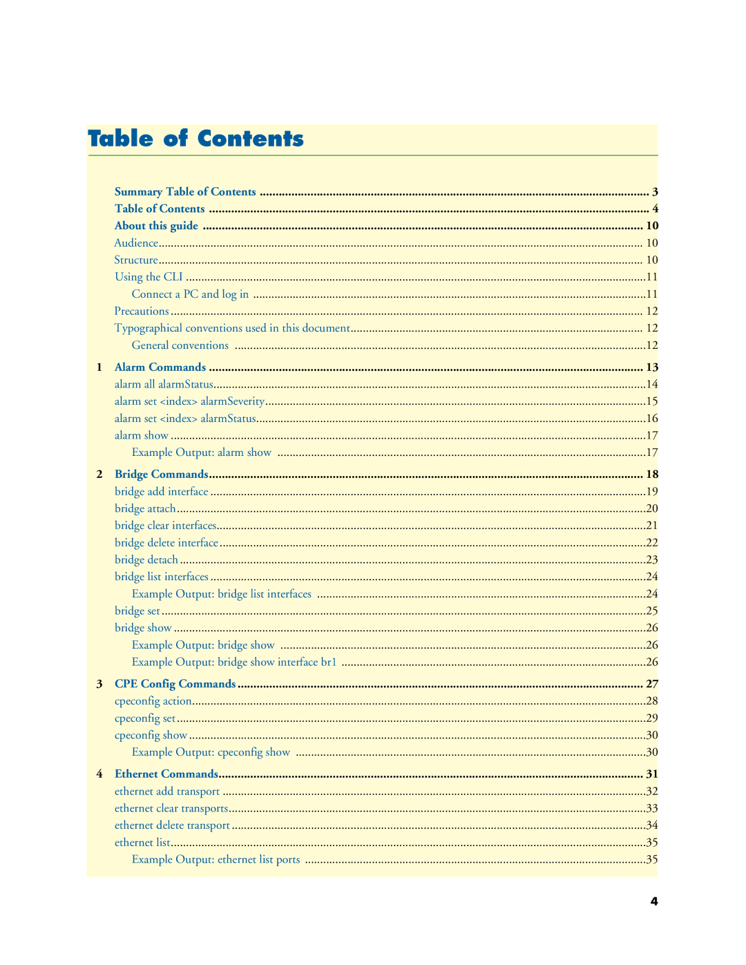 Patton electronic 3231 manual Table of Contents 