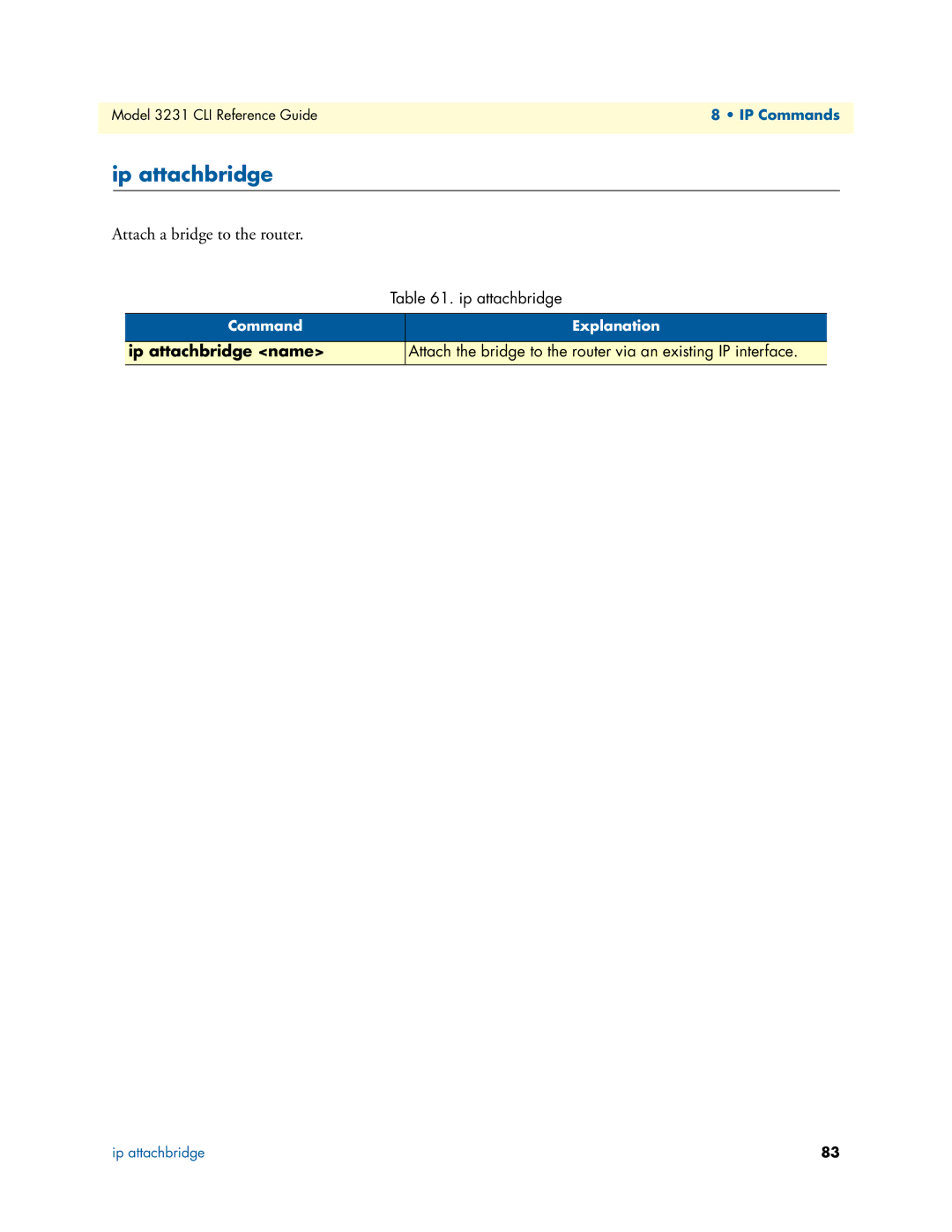 Patton electronic 3231 manual Ip attachbridge, Attach a bridge to the router 