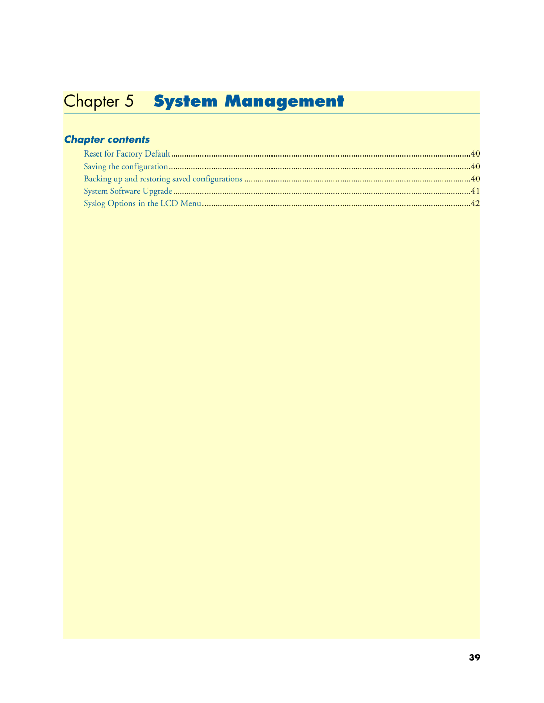 Patton electronic 3231 user manual System Management, Chapter contents 