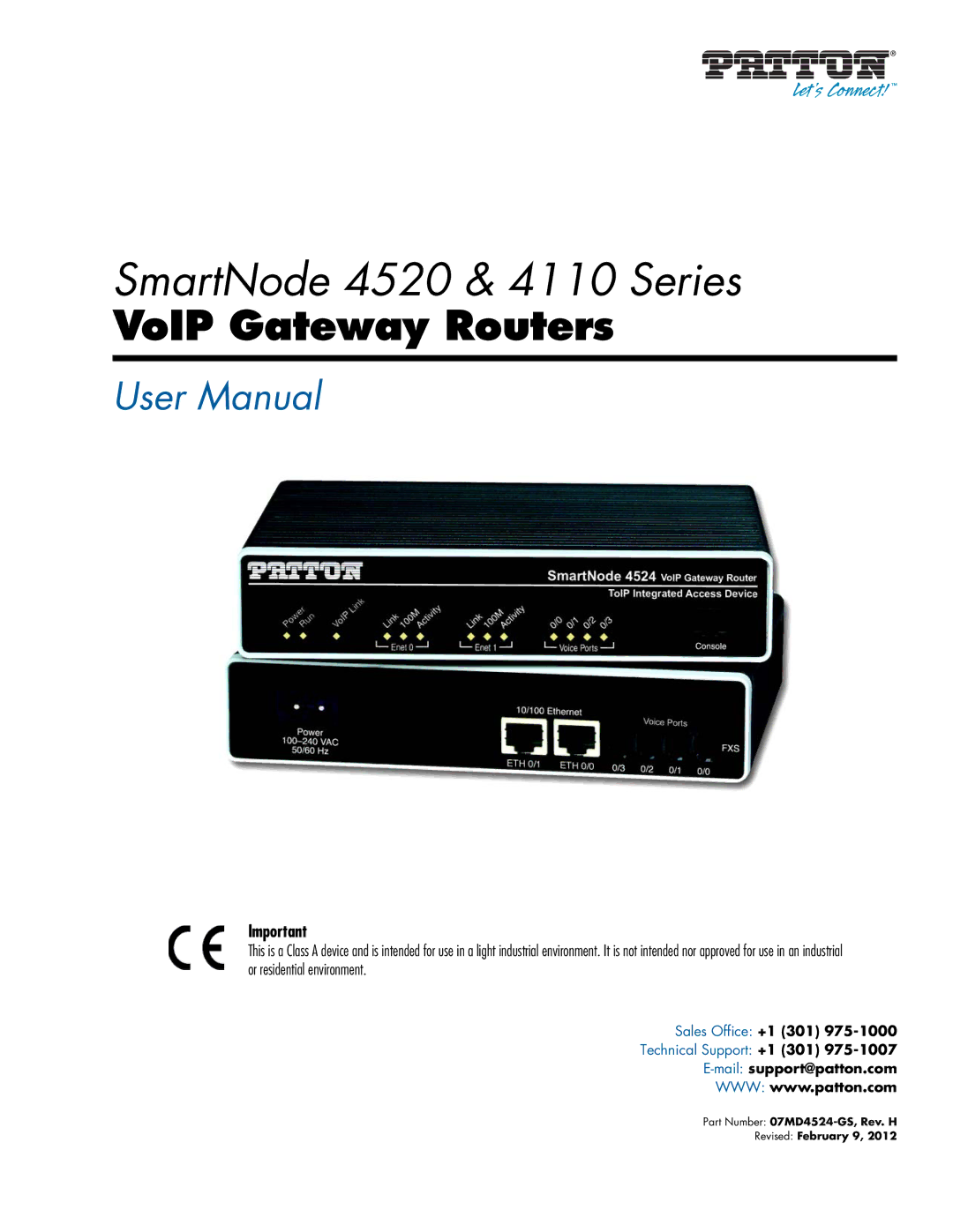 Patton electronic user manual SmartNode 4520 & 4110 Series 