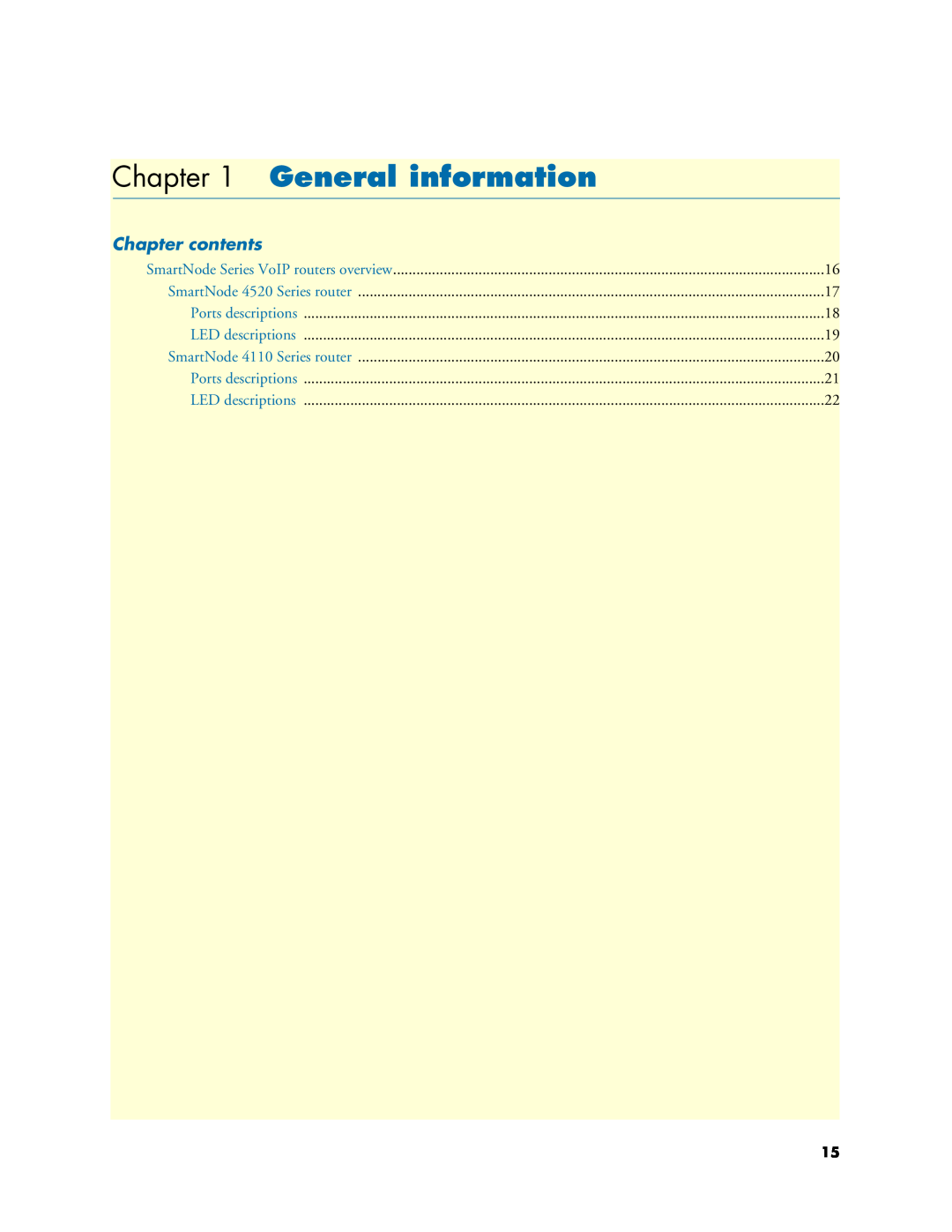 Patton electronic 4110 manual General information, Chapter contents 
