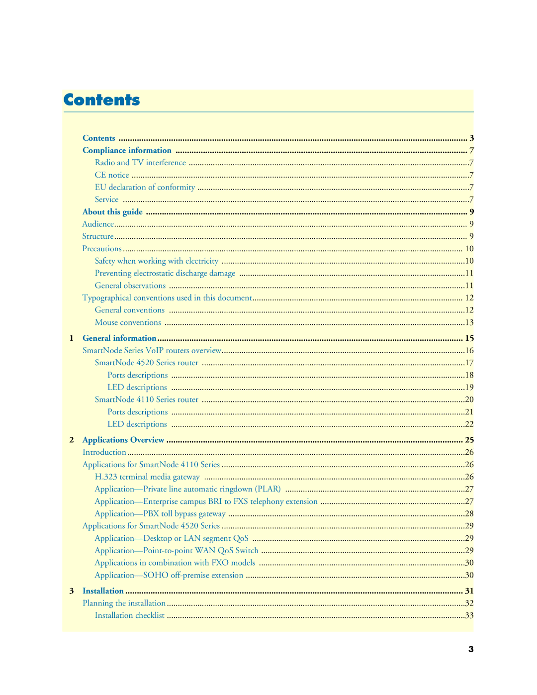 Patton electronic 4110 manual Contents 