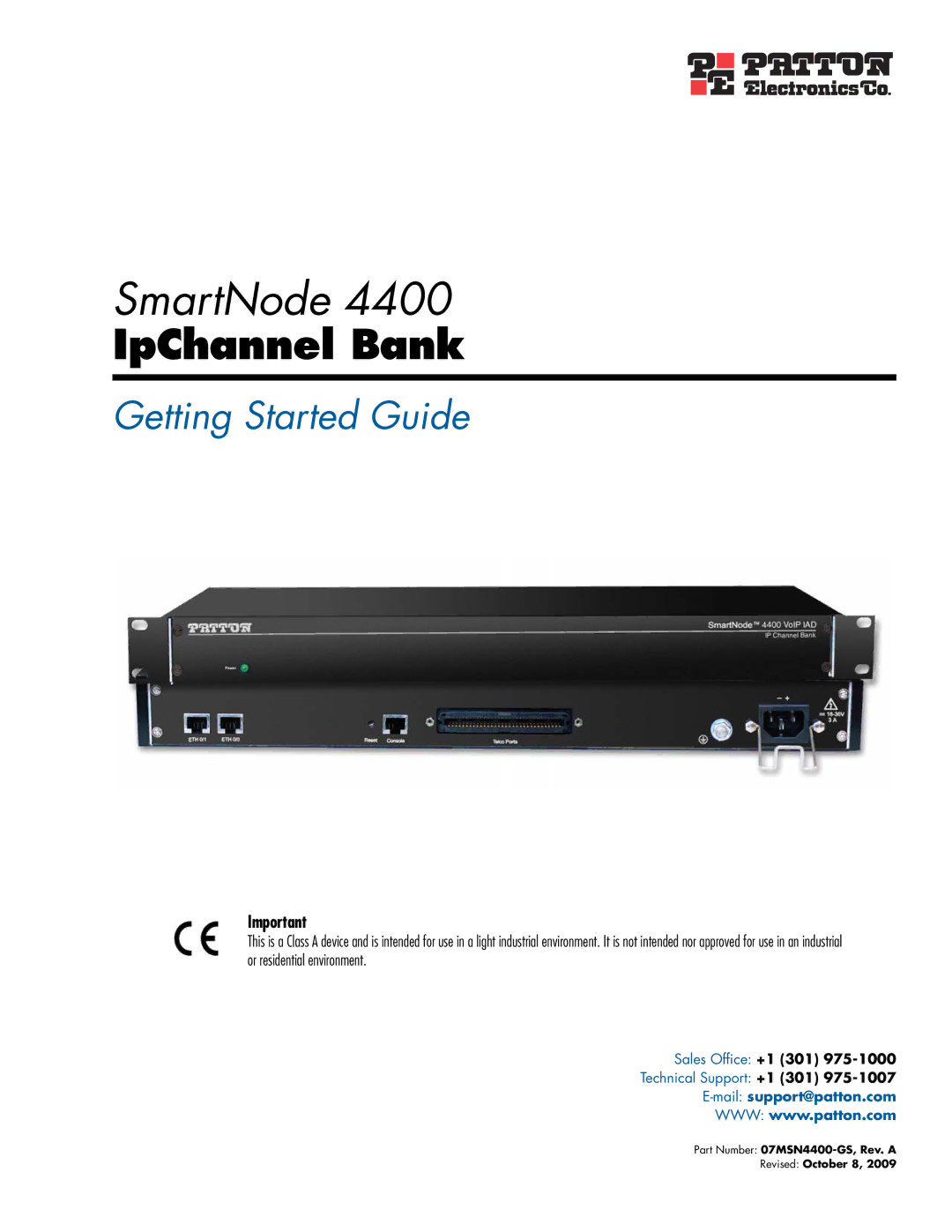 Patton electronic 4400 manual SmartNode 