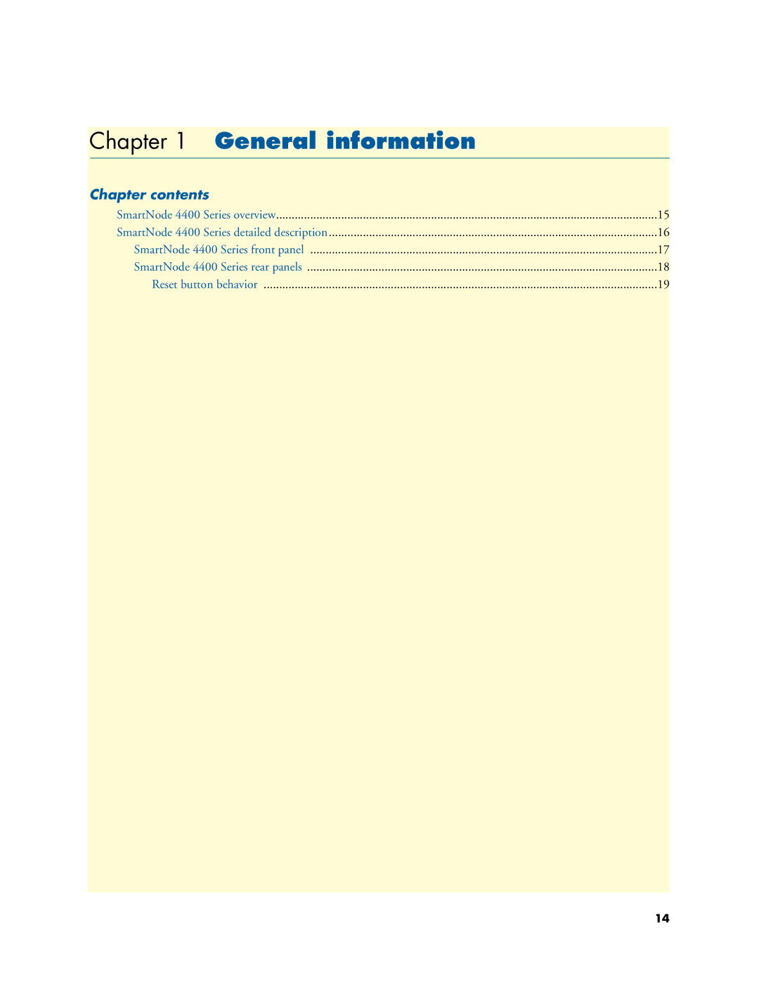 Patton electronic 4400 manual General information, Chapter contents 