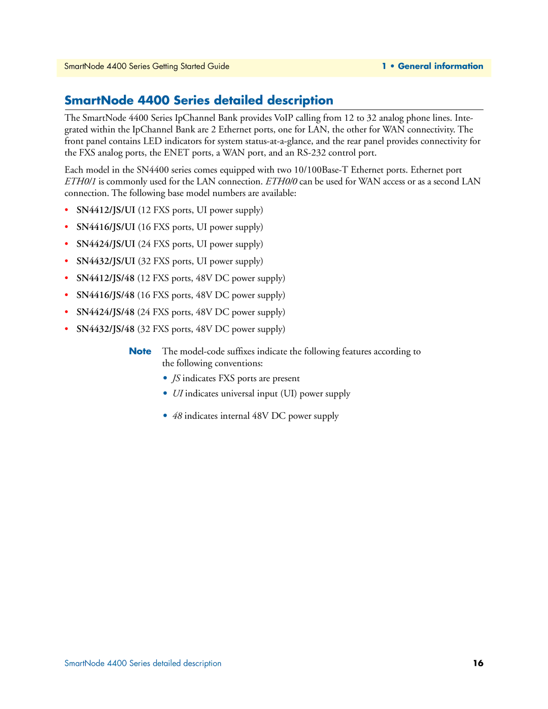 Patton electronic manual SmartNode 4400 Series detailed description 