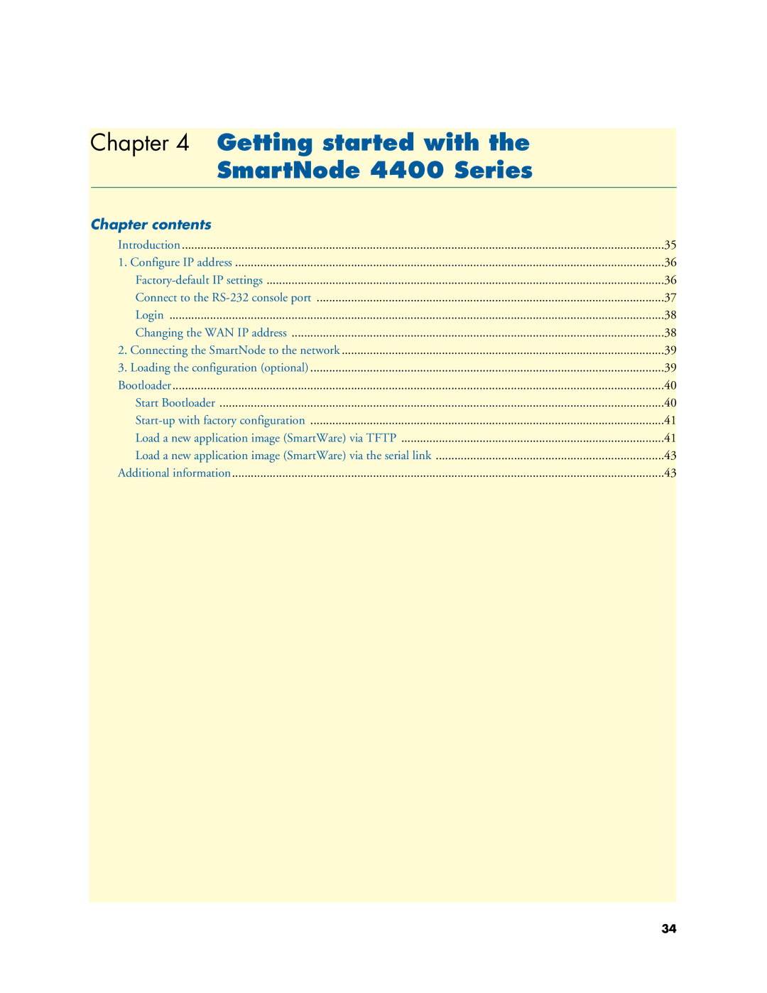 Patton electronic manual Getting started with SmartNode 4400 Series, Chapter contents 