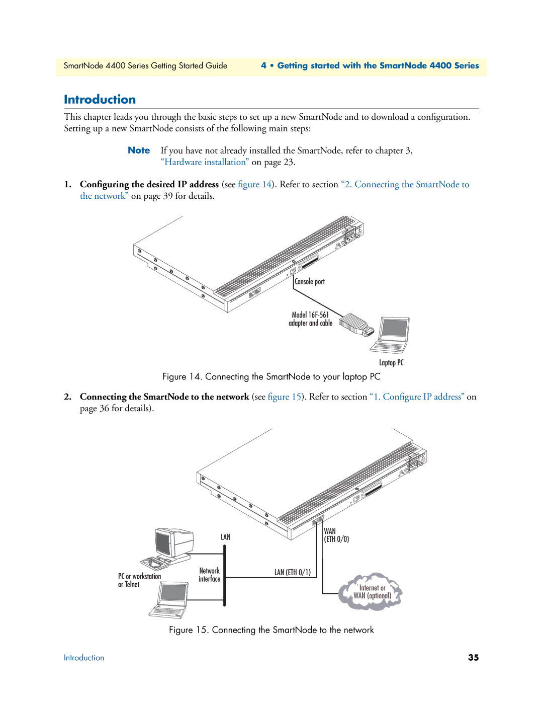 Patton electronic 4400 manual Connecting the SmartNode to your laptop PC 