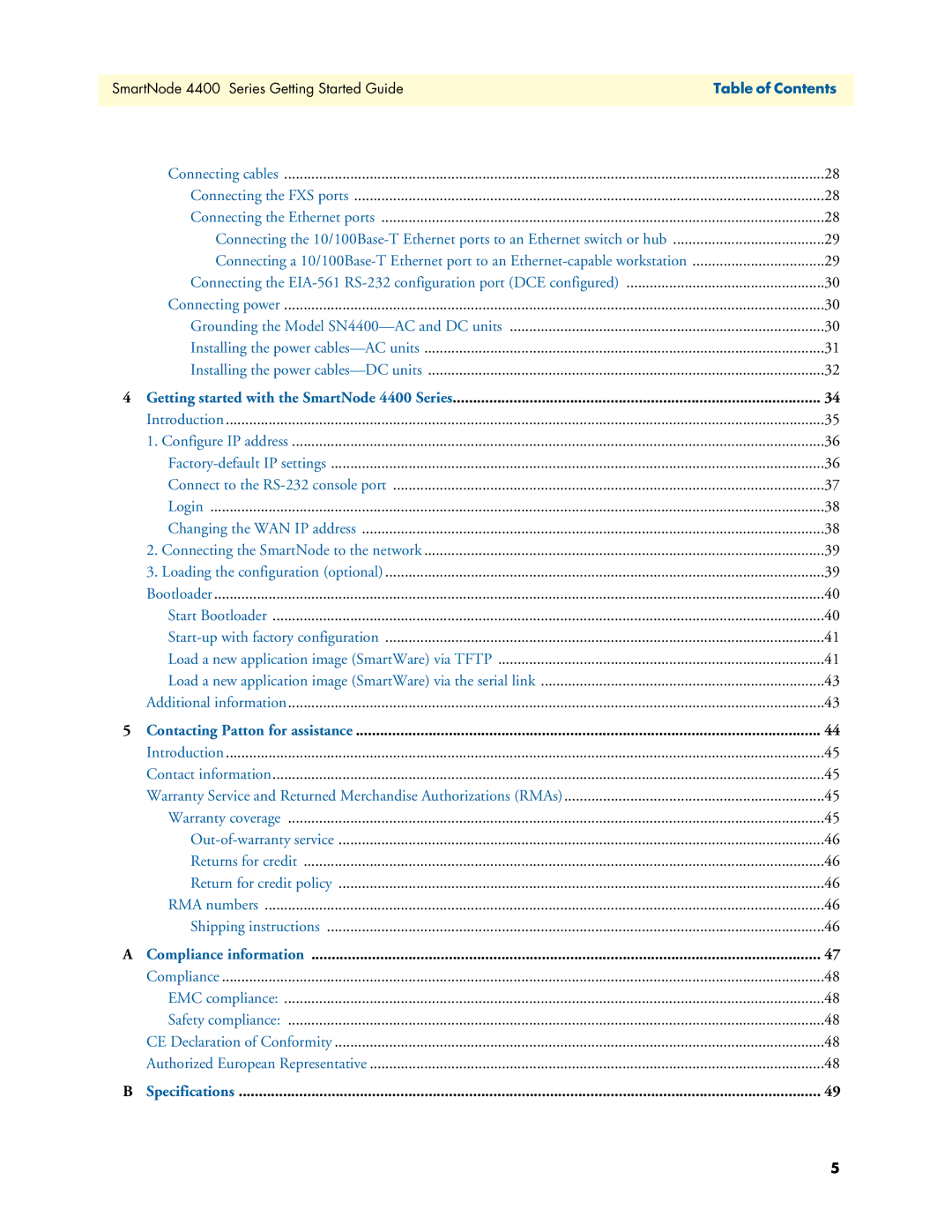 Patton electronic manual Getting started with the SmartNode 4400 Series 