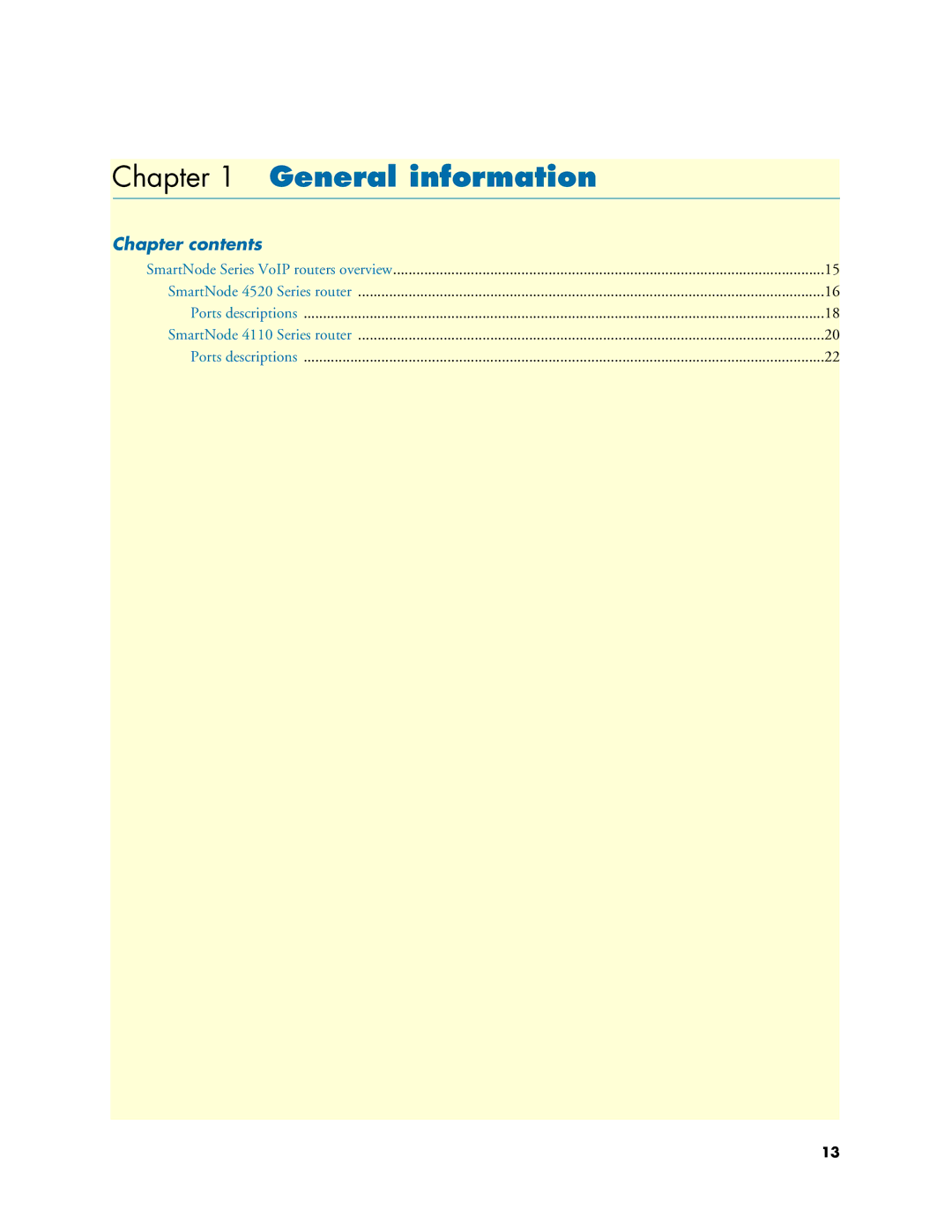 Patton electronic 4520 manual General information, Chapter contents 