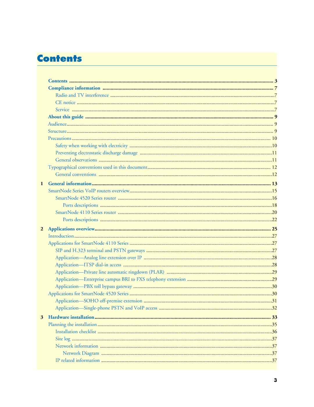 Patton electronic 4520 manual Contents 