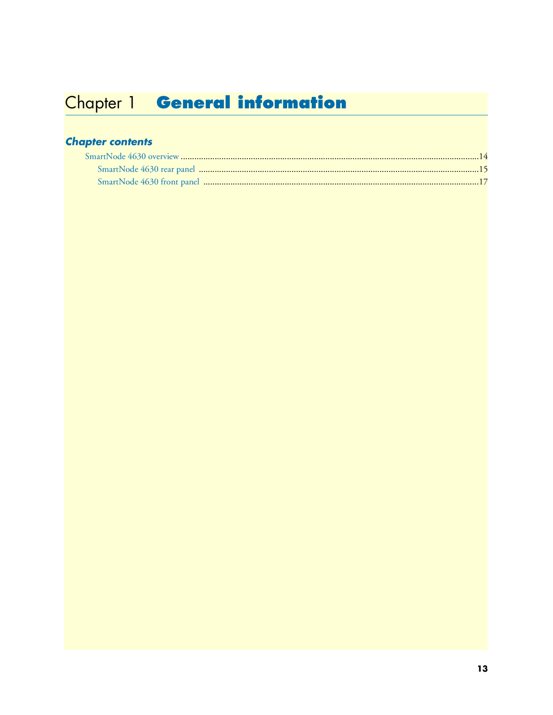 Patton electronic 4630 Series manual General information, Chapter contents 