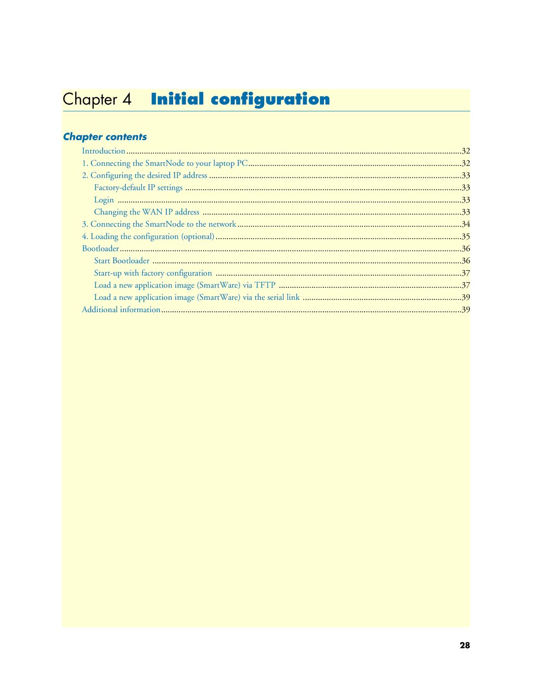 Patton electronic 4630 Series manual Initial conﬁguration, Chapter contents 