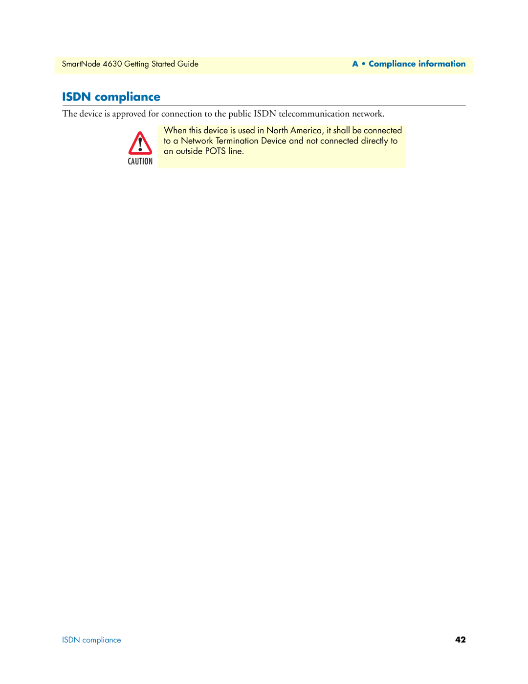 Patton electronic 4630 Series manual Isdn compliance 