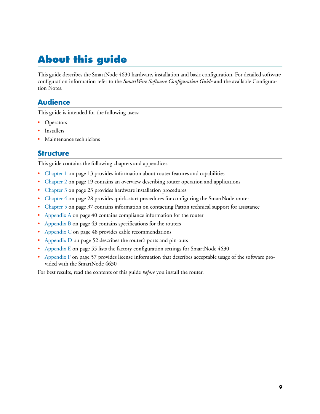 Patton electronic 4630 Series manual About this guide, Audience, Structure 