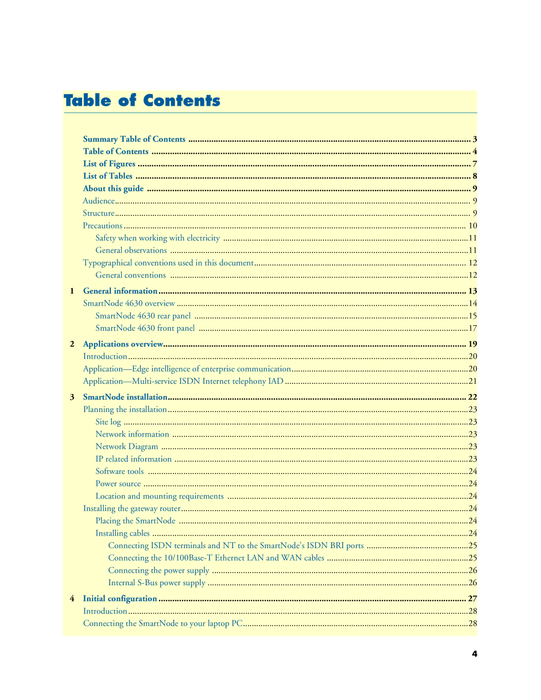 Patton electronic 4630 user manual Table of Contents 