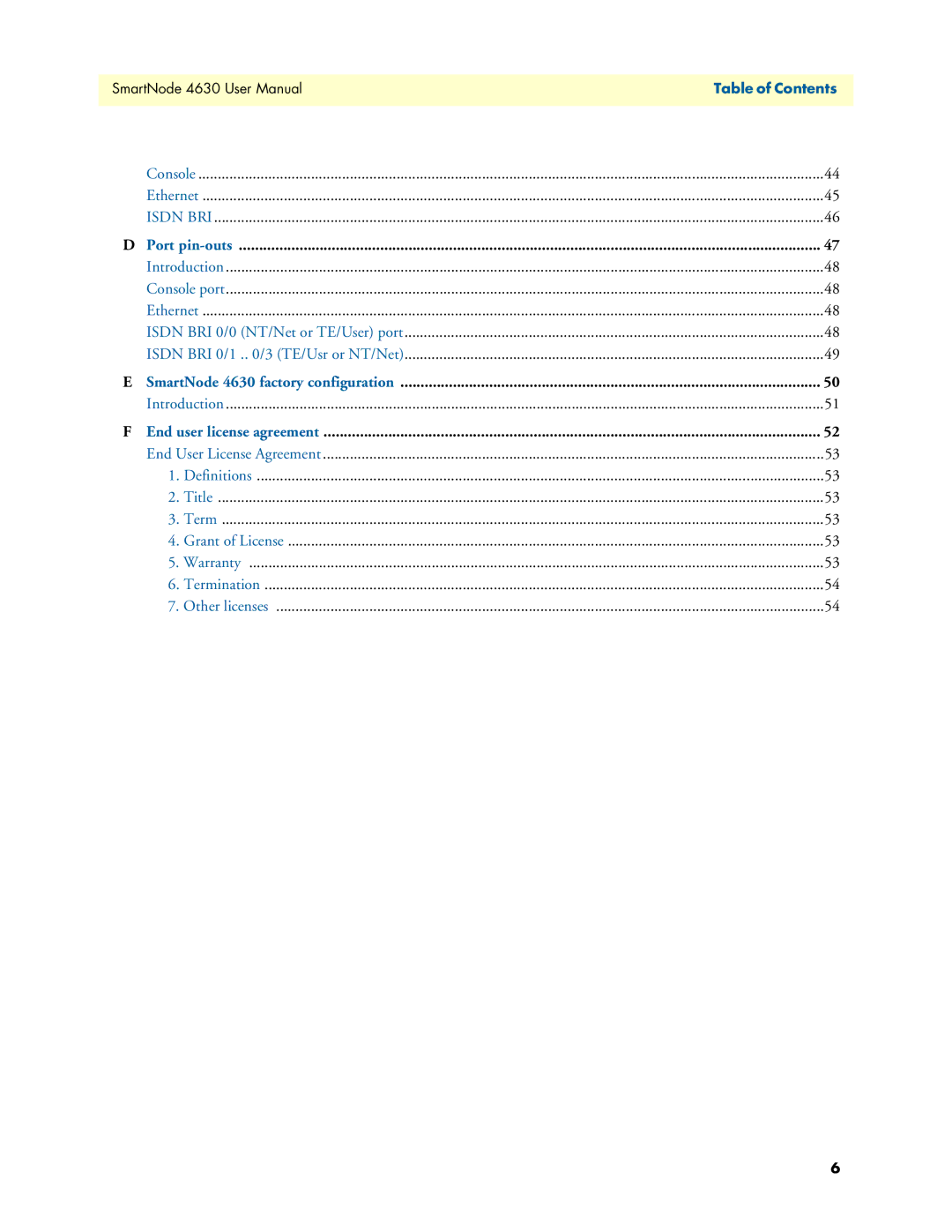 Patton electronic user manual SmartNode 4630 factory configuration 