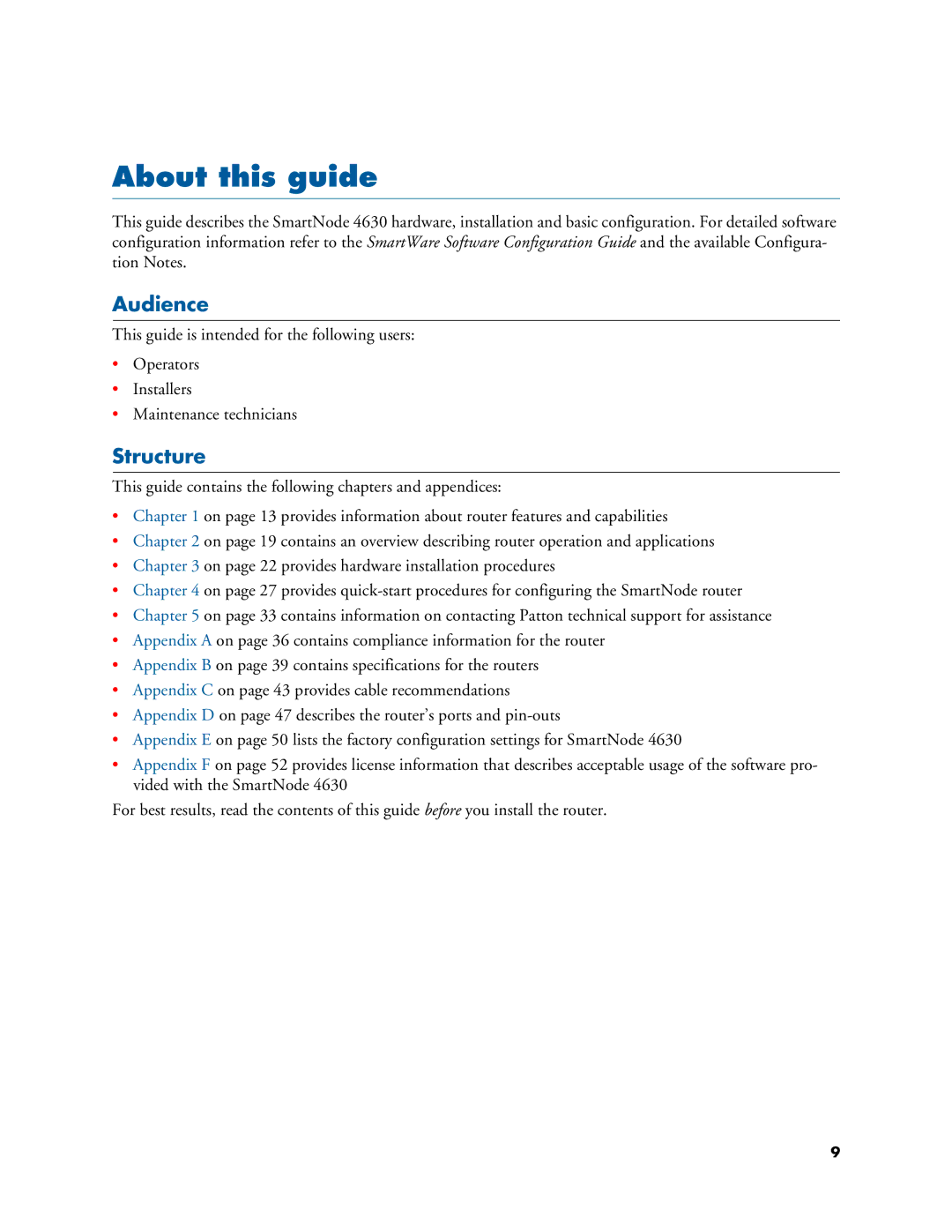 Patton electronic 4630 user manual About this guide, Audience, Structure 