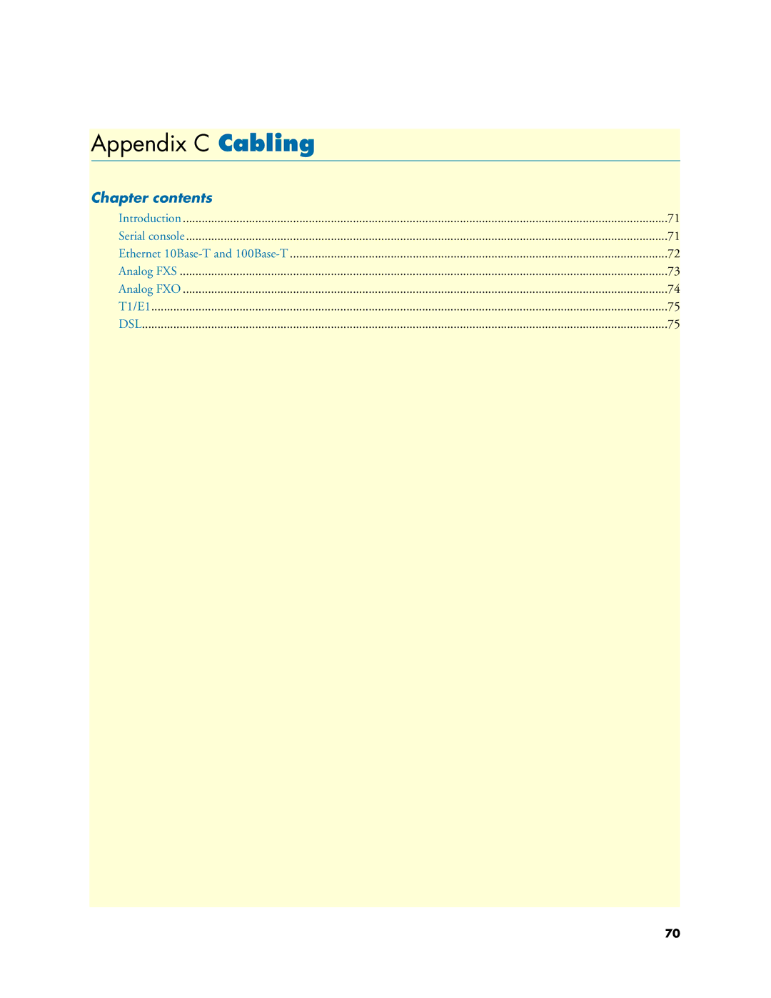 Patton electronic 4830 manual Appendix C Cabling 
