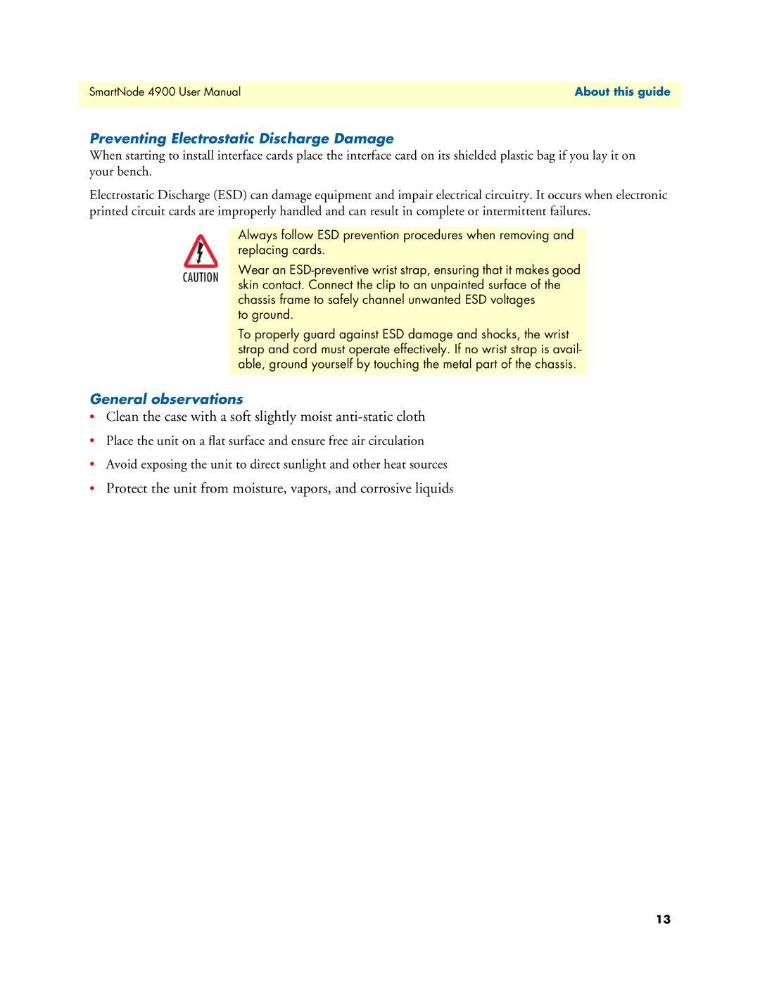 Patton electronic 4900 user manual Preventing Electrostatic Discharge Damage, General observations 