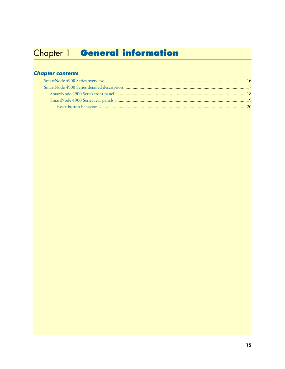 Patton electronic 4900 user manual General information, Chapter contents 