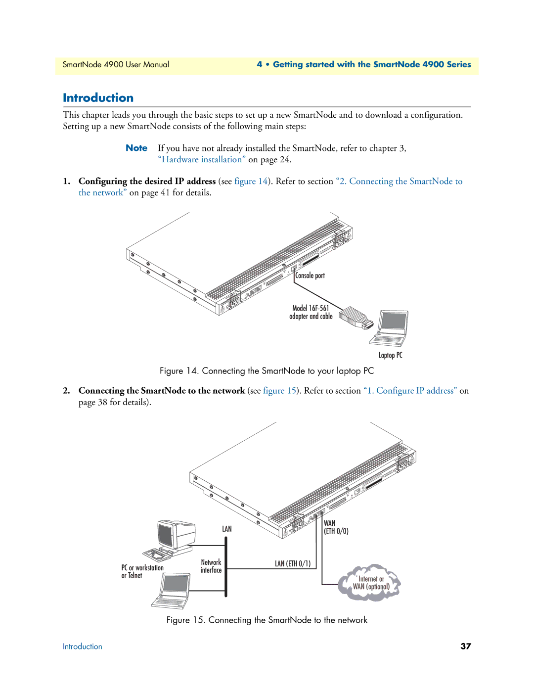 Patton electronic 4900 user manual Connecting the SmartNode to your laptop PC 