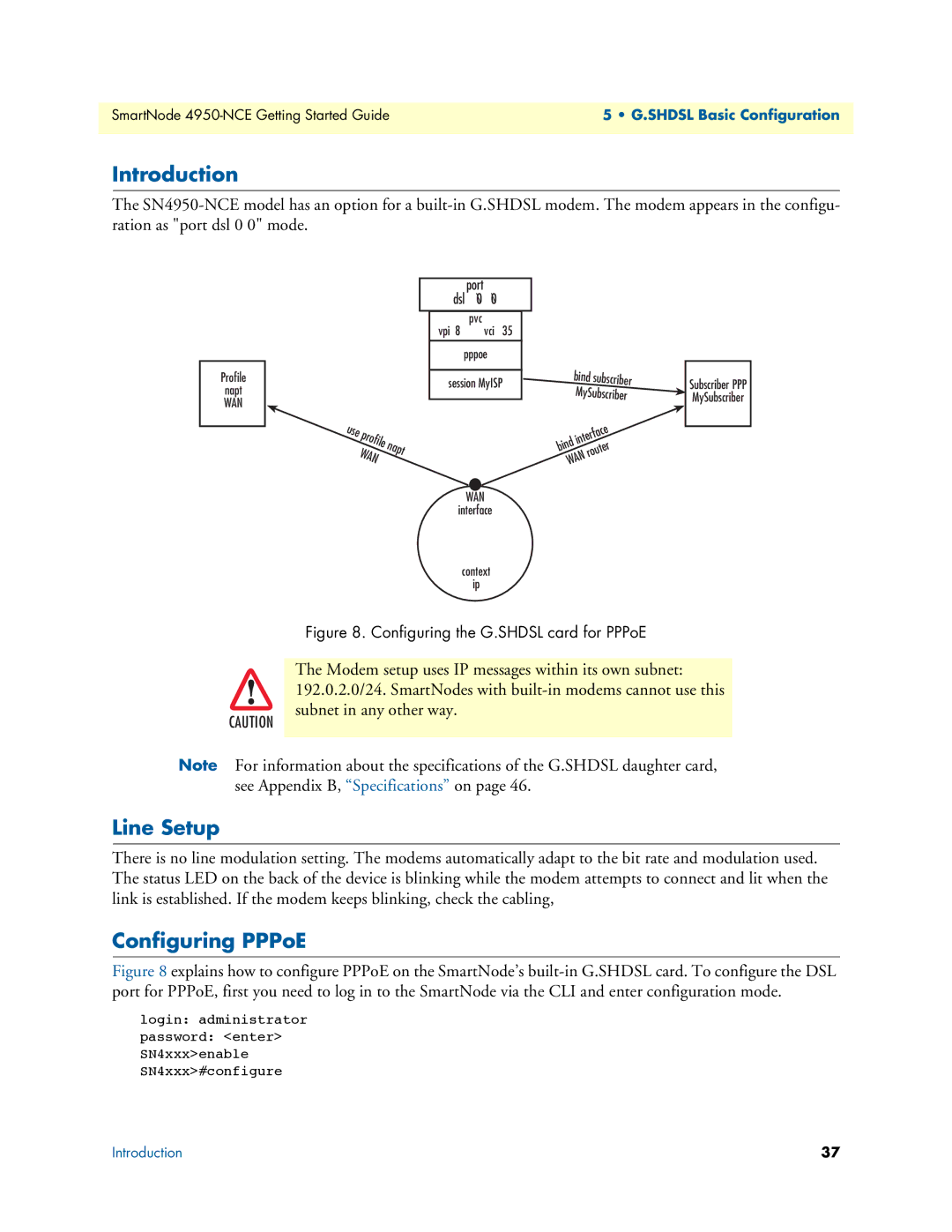 Patton electronic 4950-NCE manual Line Setup, Configuring PPPoE 