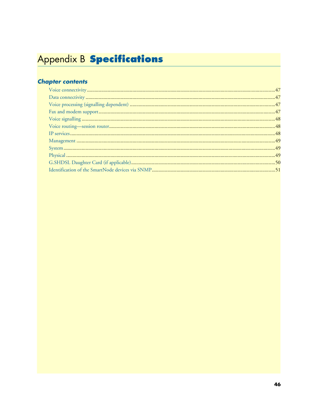 Patton electronic 4950-NCE manual Appendix B Specifications 